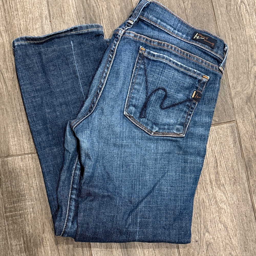 Citizens Of Humanity Kelly Dark Blue Low Rise Crop Straight Jeans